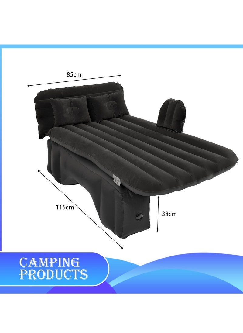 Inflatable Mattress with Pump Portable Outdoor Air Mattress Foldable Single Thickened Flocking Mattress for Outdoor and Home