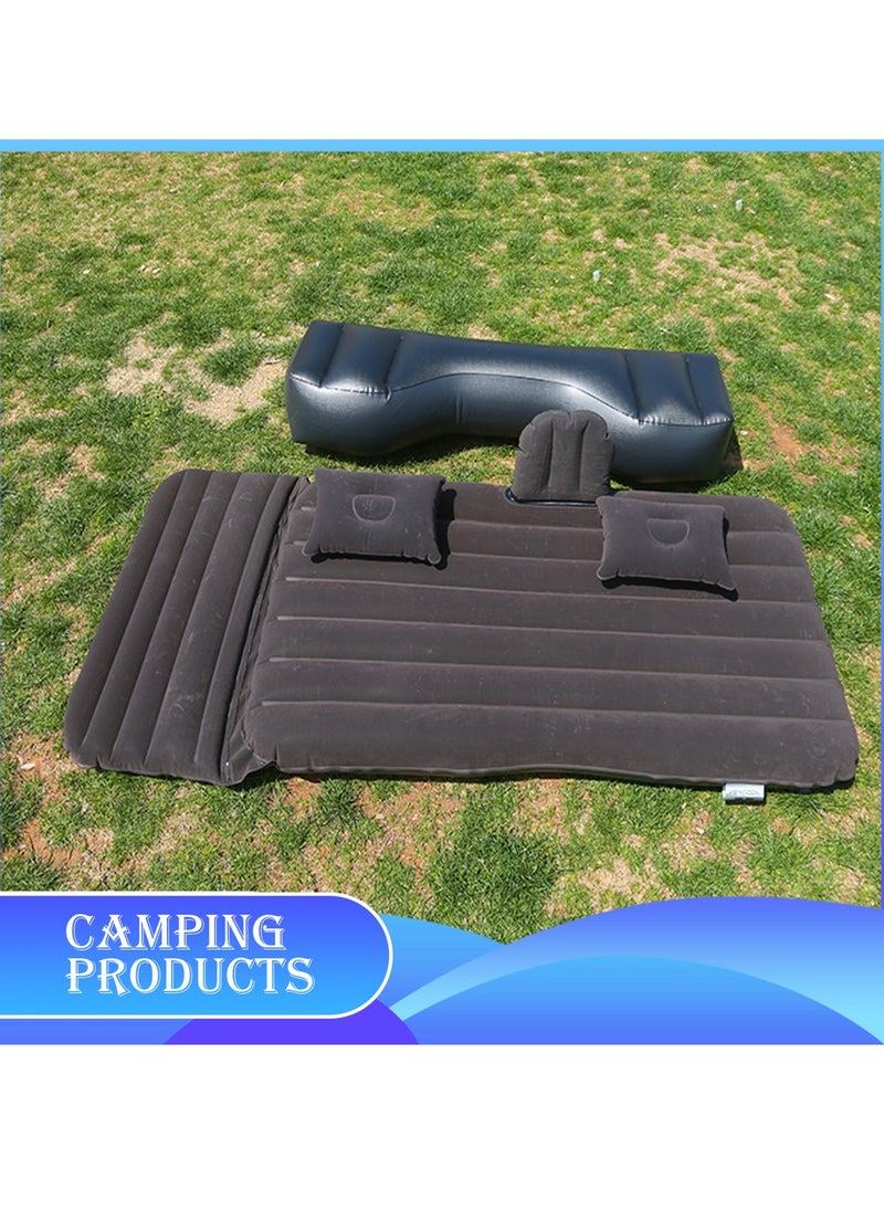 Inflatable Mattress with Pump Portable Outdoor Air Mattress Foldable Single Thickened Flocking Mattress for Outdoor and Home