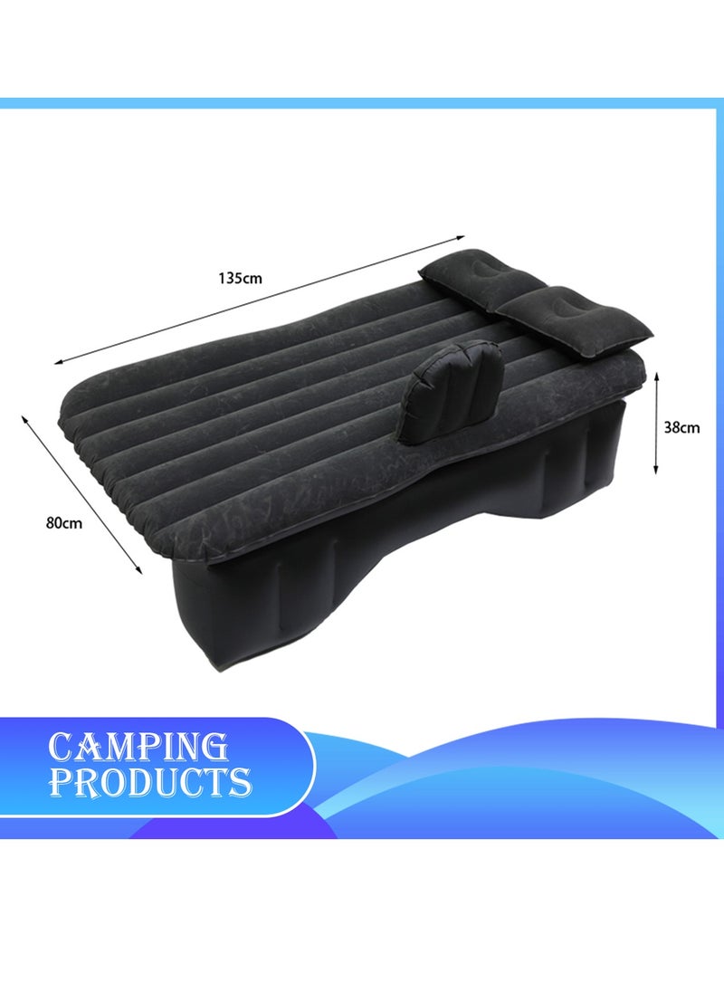 Inflatable Mattress with Pump Portable Outdoor Air Mattress Foldable Single Thickened Flocking Mattress for Outdoor and Home