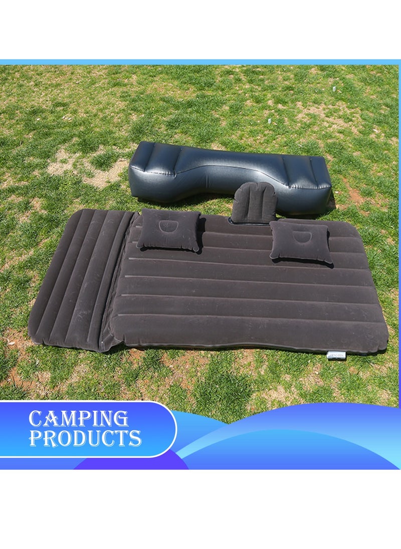 Inflatable Mattress with Pump Portable Outdoor Air Mattress Foldable Single Thickened Flocking Mattress for Outdoor and Home