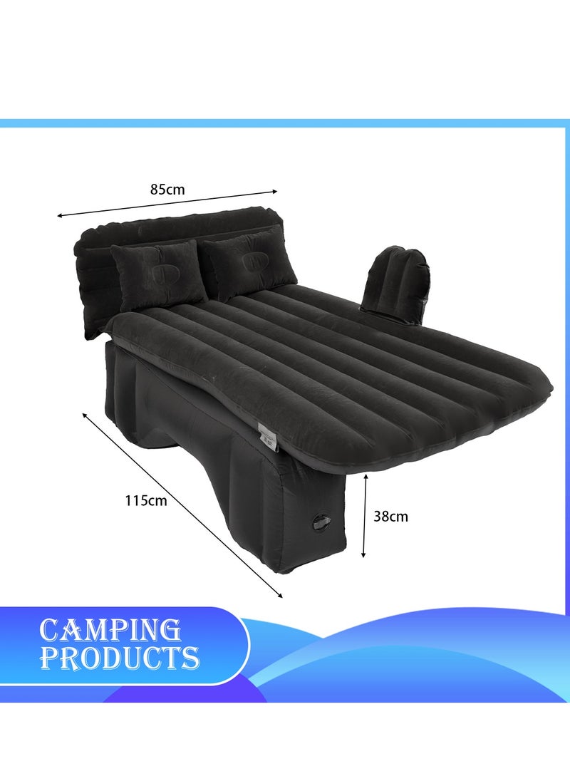 Inflatable Mattress with Pump Portable Outdoor Air Mattress Foldable Single Thickened Flocking Mattress for Outdoor and Home