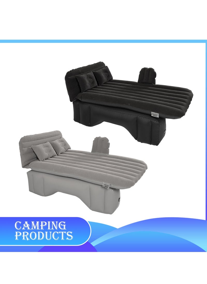 Inflatable Mattress with Pump Portable Outdoor Air Mattress Foldable Single Thickened Flocking Mattress for Outdoor and Home