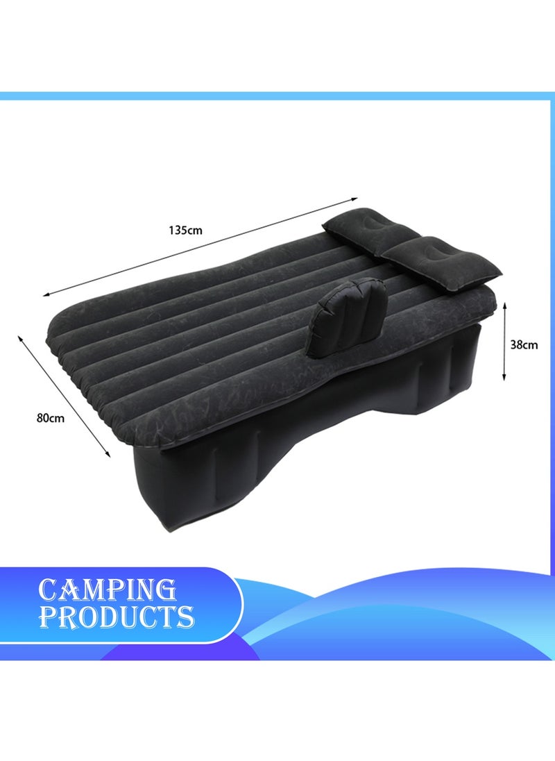 Inflatable Mattress with Pump Portable Outdoor Air Mattress Foldable Single Thickened Flocking Mattress for Outdoor and Home