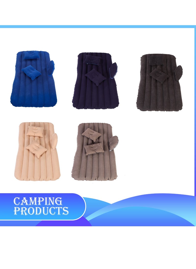 Inflatable Mattress with Pump Portable Outdoor Air Mattress Foldable Single Thickened Flocking Mattress for Outdoor and Home