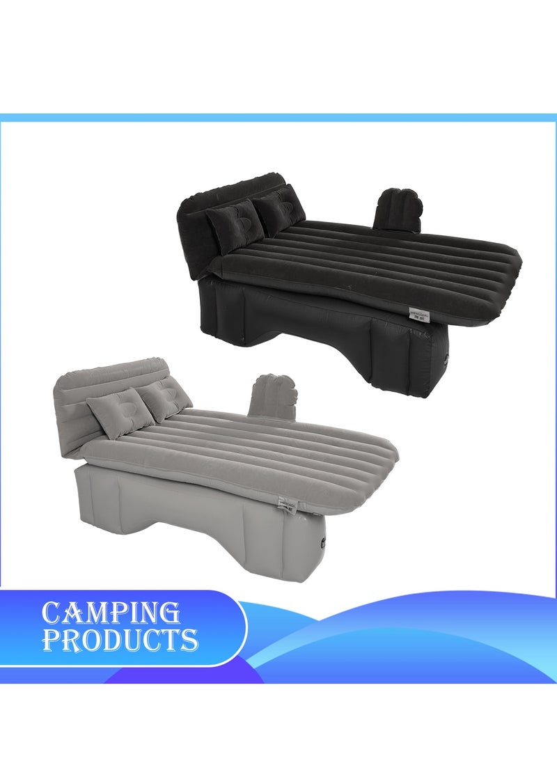 Inflatable Mattress with Pump Portable Outdoor Air Mattress Foldable Single Thickened Flocking Mattress for Outdoor and Home
