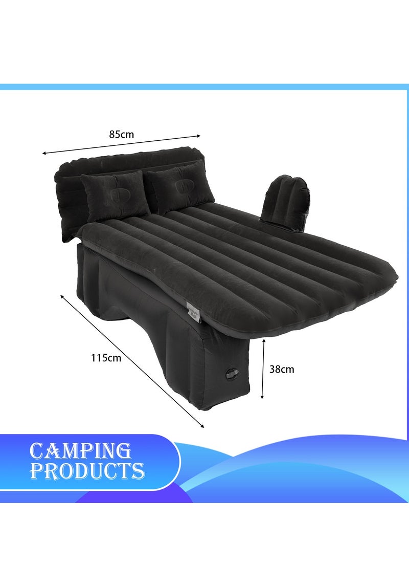 Inflatable Mattress with Pump Portable Outdoor Air Mattress Foldable Single Thickened Flocking Mattress for Outdoor and Home