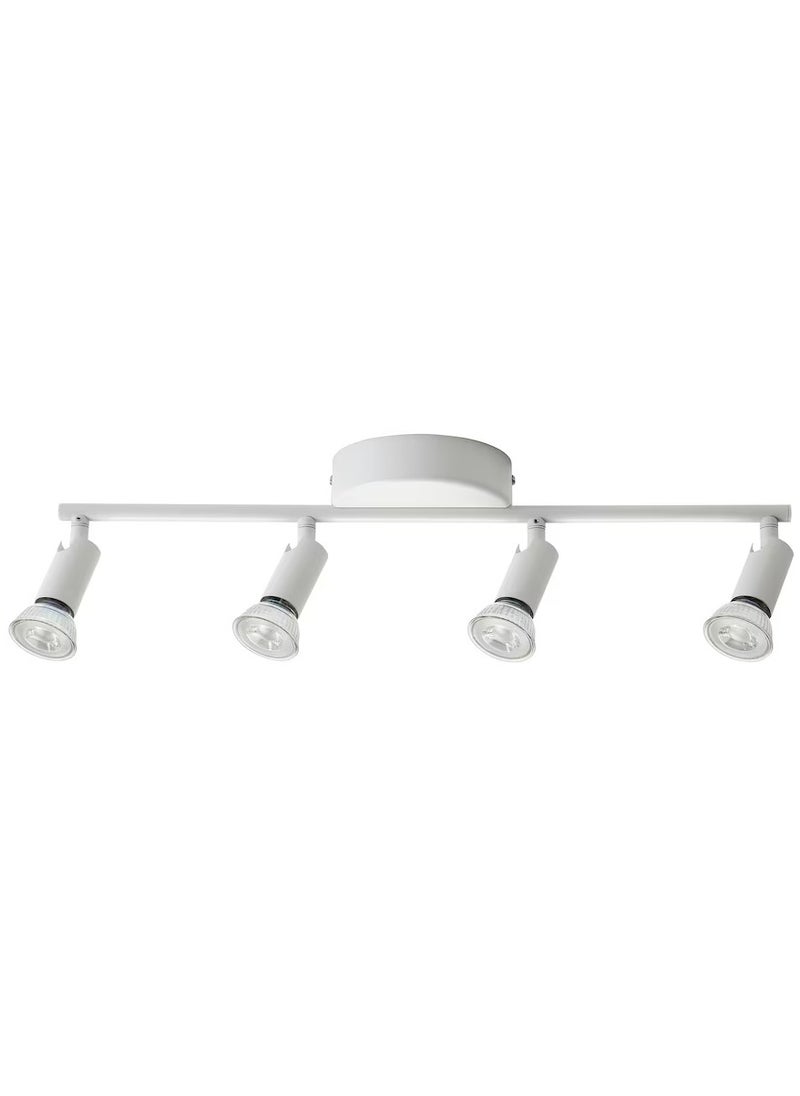 Spotlight Rails and Rails, Double GU10 Modern Adjustable Ceiling Spotlights, White, Without Bulbs, Ceiling Light 4 Spotlights for Kitchen, Bedroom, Living Room, Hallway, Dining Room