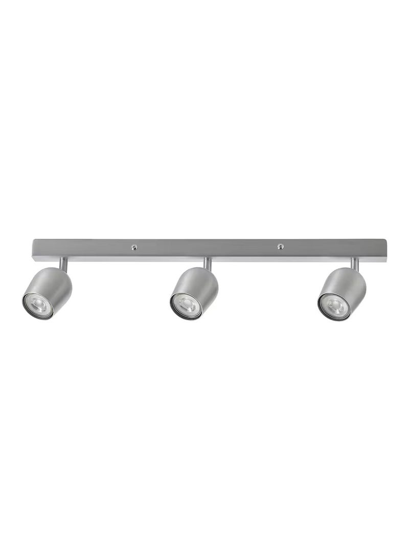 Spotlight Rails and Rails, Double GU10 Modern Adjustable Ceiling Spotlights, Aluminium-Colour, Without Bulbs, Ceiling Light 3 Spotlights for Kitchen, Bedroom, Living Room, Hallway, Dining Room