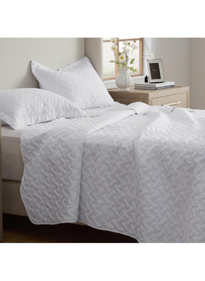 Bedsure Queen Quilt Bedding Set - Lightweight Spring Quilt Full/Queen - White Bedspreads Queen Size - Bedding Coverlets for All Seasons (Includes 1 Quilt, 2 Pillow Shams)