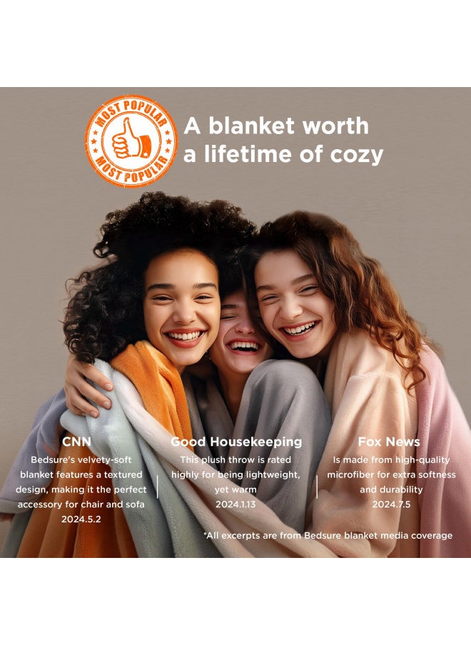 Bedsure Fleece Bed Blankets Queen Size Grey - Soft Lightweight Plush Fuzzy Cozy Luxury Blanket Microfiber, 90x90 inches