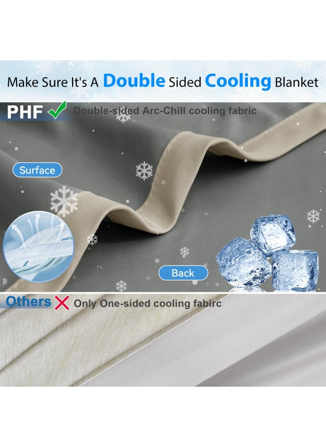 PHF Double Cooling Blanket for Hot Sleepers Twin Size, Arc-Chill Q-Max>0.5 with Double Cooling, Summer Blanket Absorbs Heat to Keep Cool All Night for Night Sweats (Charcoal Grey, 60''x80'')