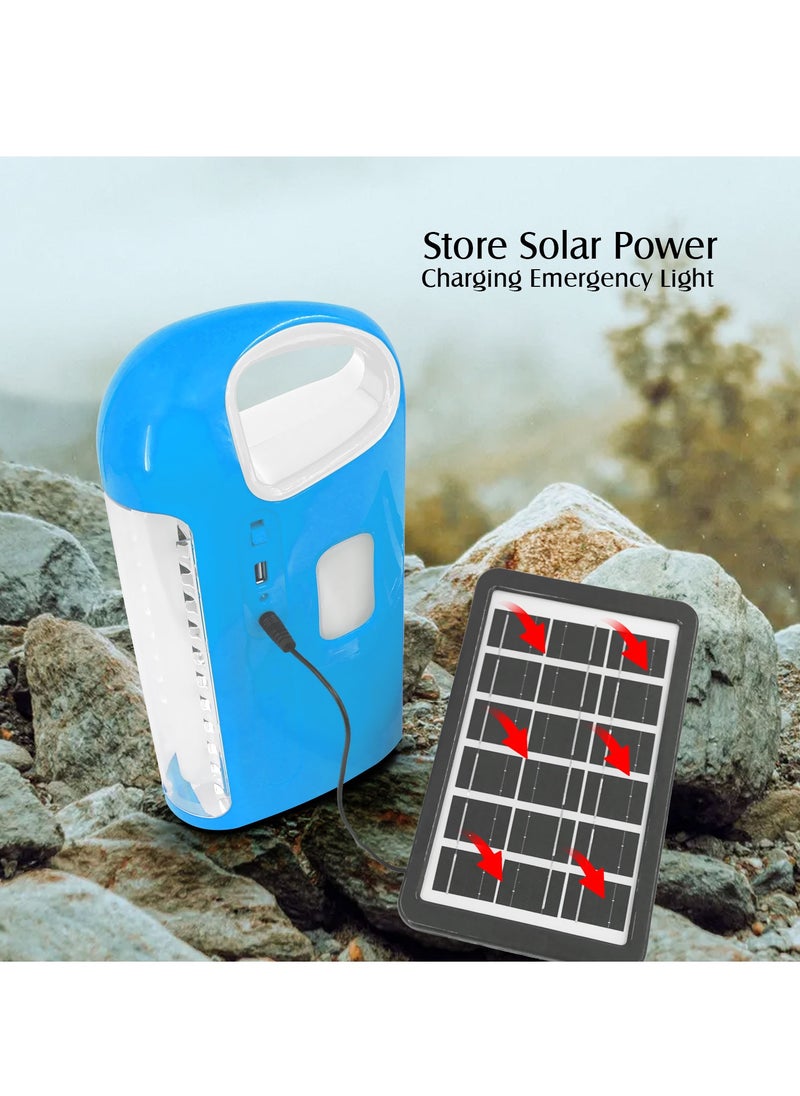 Rechargeable Lantern Emergency Light With USB Charger Function And Solar Charger Jack 3 Sides Light Working Time 9-18 Hours