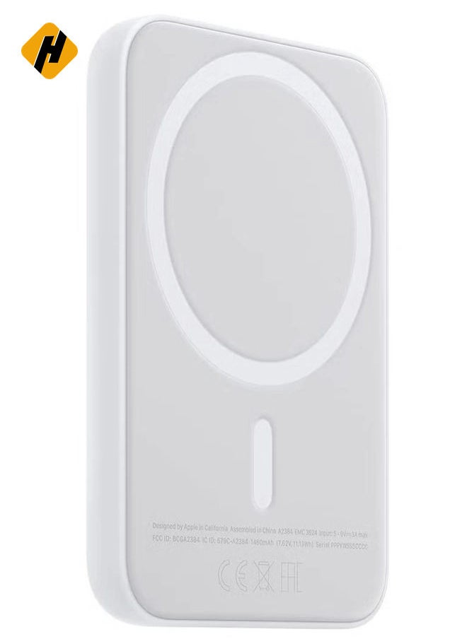 MagSafe Wireless Power Bank for iPhone 15 – 10,000mAh Portable Charger in White