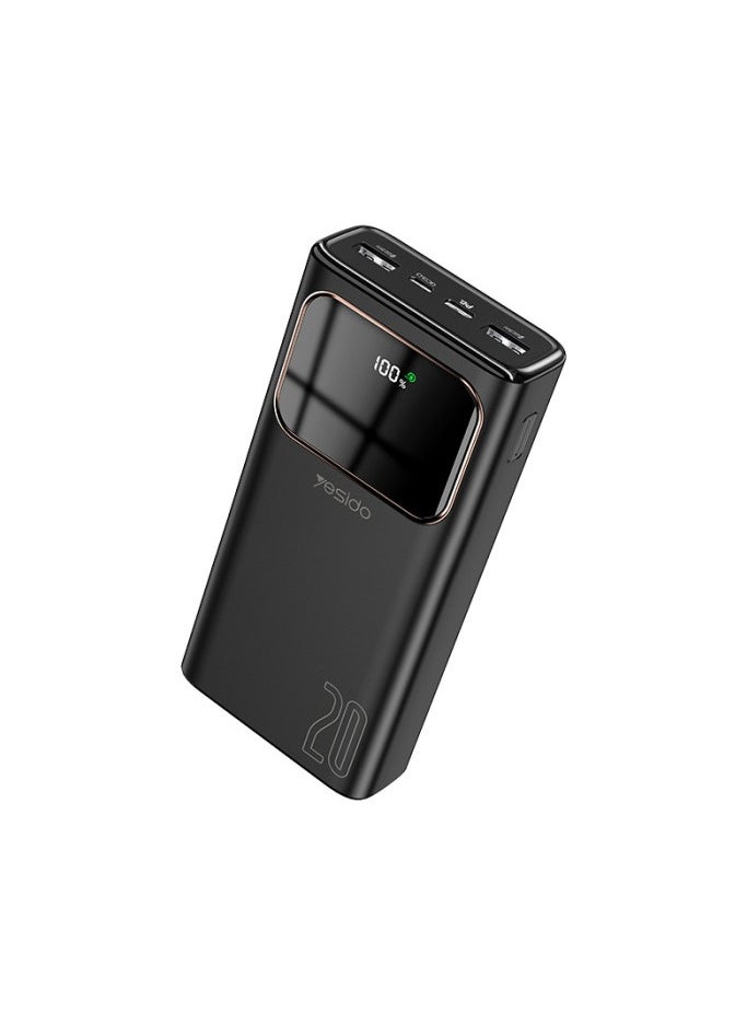 20000mAh power bank | fast charging charger | Yesido power bank |  Type-C and USB power bank | LCD screen power bank | travel-friendly power bank