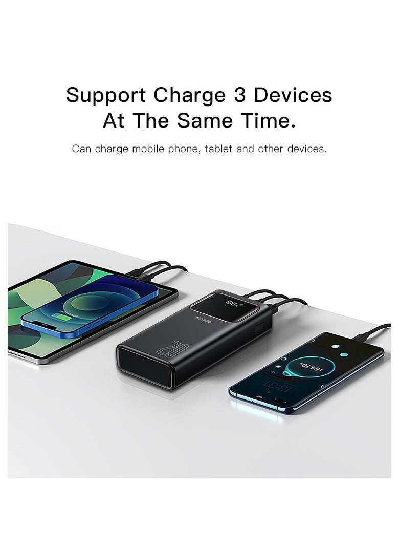 20000mAh power bank | fast charging charger | Yesido power bank |  Type-C and USB power bank | LCD screen power bank | travel-friendly power bank