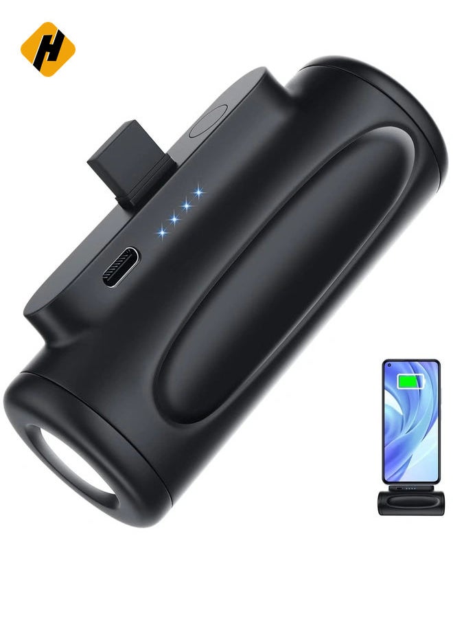 Portable Charger With LED Flashlight 5000mAh Ultra Compact Power Bank Small Battery Pack Charger