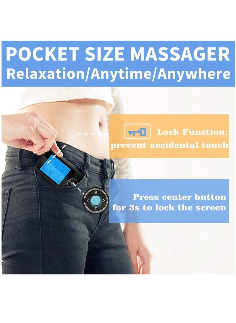 24 Modes Dual Channel TENS Muscle Stimulator EMS Pulse Rechargeable Full Body Massage Acupuncture Machine with 10 Pads