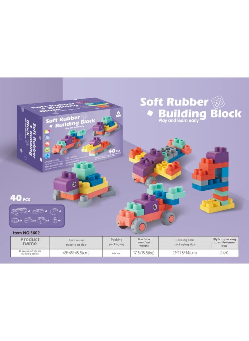 Baby Soft Building Blocks BPA-Free Toys New 40 particles [English color box]]