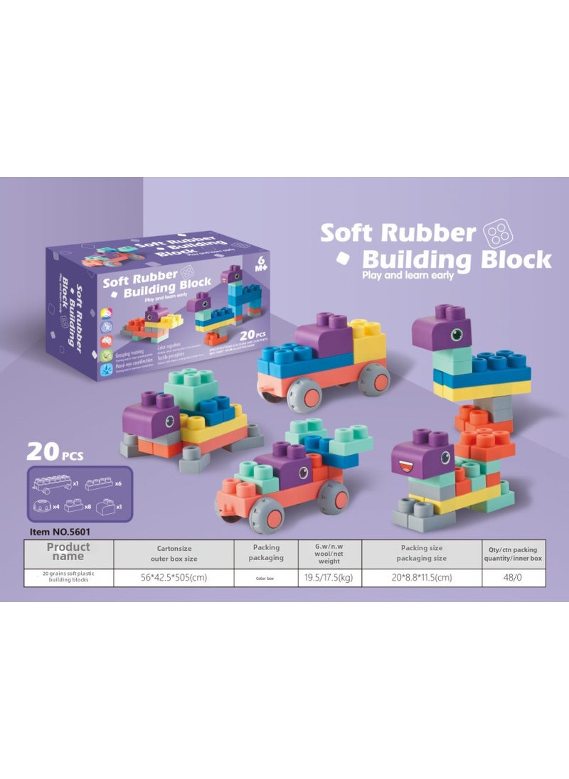 Baby Soft Building Blocks BPA-Free Toys New 20 particles [English color box]]