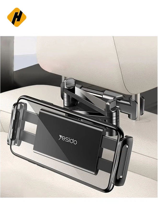 C117 Car Tablet Headrest Mount Tablet Holder For Car Seat 360 Degree Rotation Compatible With 4.7Inch To 12.9 Inch, Compatible With Tablets/Iphone 13/Ipads/Smartphones