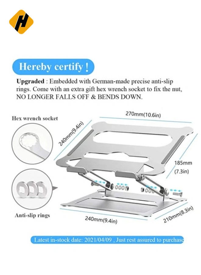 Adjustable Laptop Stand for Desk, Ergonomic Portable Aluminum Laptop Desk Stand