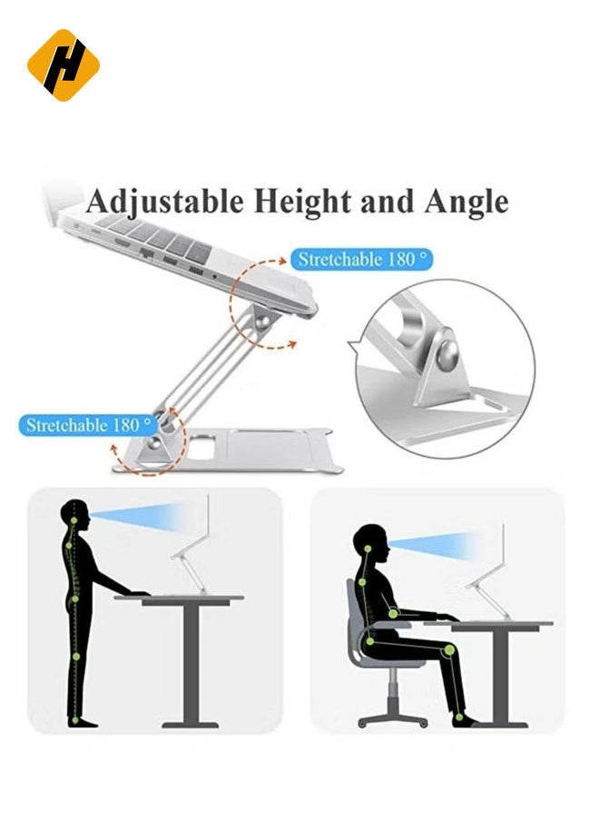 Adjustable Laptop Stand for Desk, Ergonomic Portable Aluminum Laptop Desk Stand