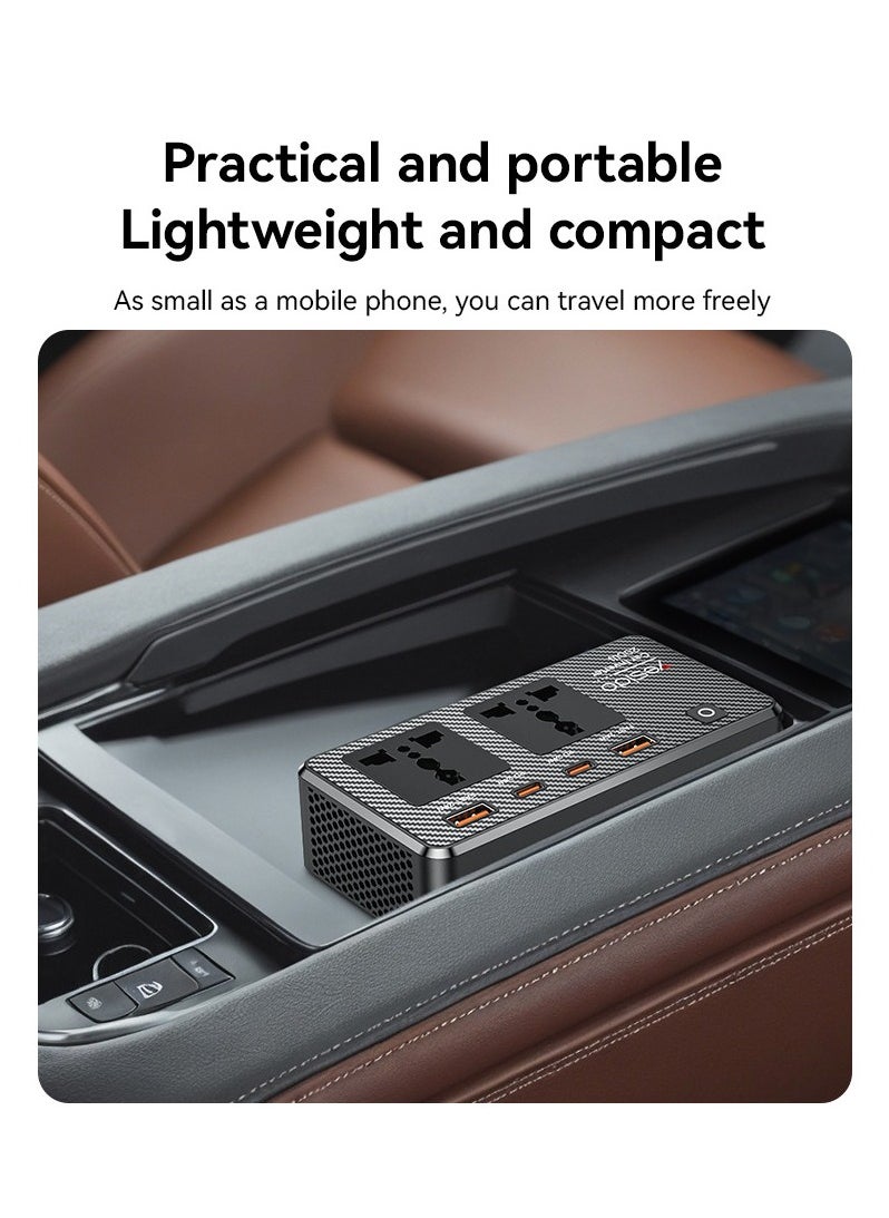 Yesido VC07 200W Car Inverter with USB QC3.0 & Type-C PD | Multi-Protection Fast Charger | Independent Switch