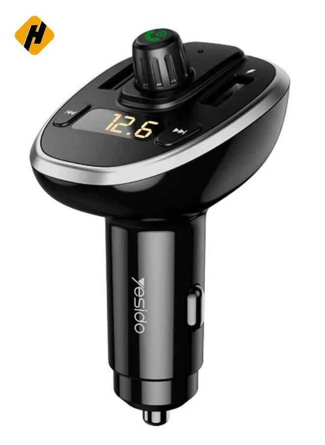 Premium Car Charger With FM Transmitter and Digital Display For Yesido Y39