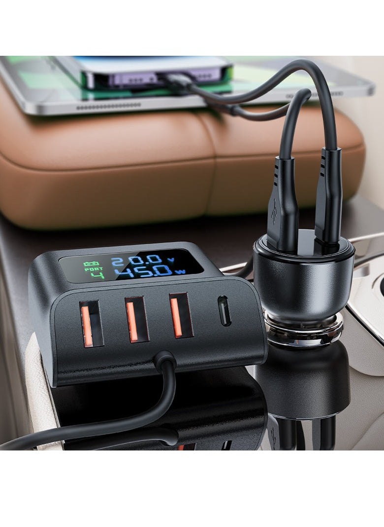 Fast Charge Car 138W HUB Charger B11 - 1x USB-C + 3x USB-A