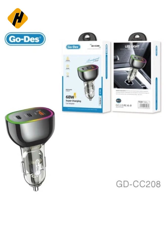 How about: “GD-CC208 Ultra-Fast 68W Car Charger – High-Speed Charging for Your Vehicle”?