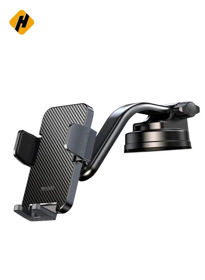 Yesido C172 Suction Cup Type Bending Arm Car Phone Holder (Black)