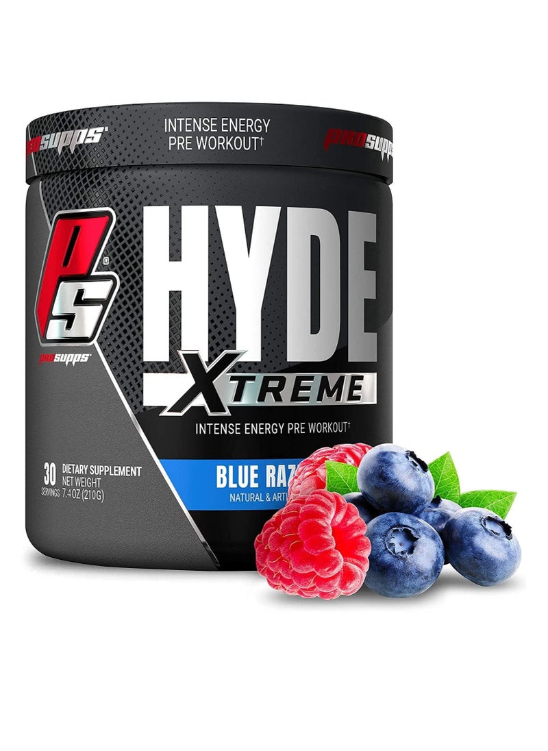 Hyde Xtreme Intense Energy Pre-Workout Powder Blue Razz Blitz 30 Servings