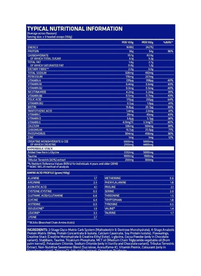 Fast Grow Anabolic Strawberry 6kg Mass Gainer
