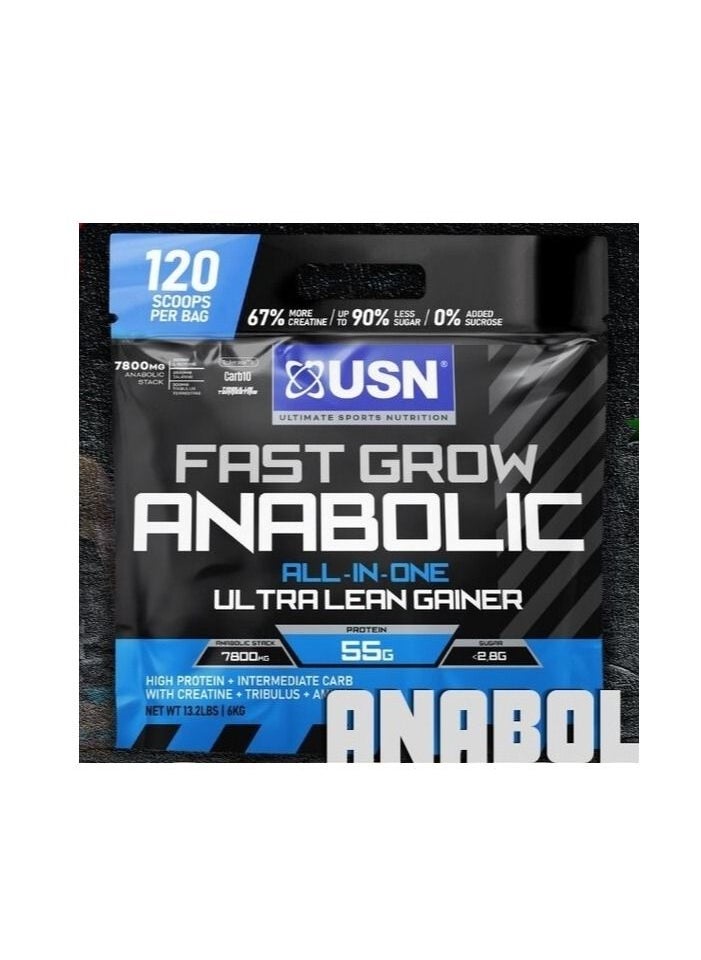 Fast Grow Anabolic Strawberry 6kg Mass Gainer