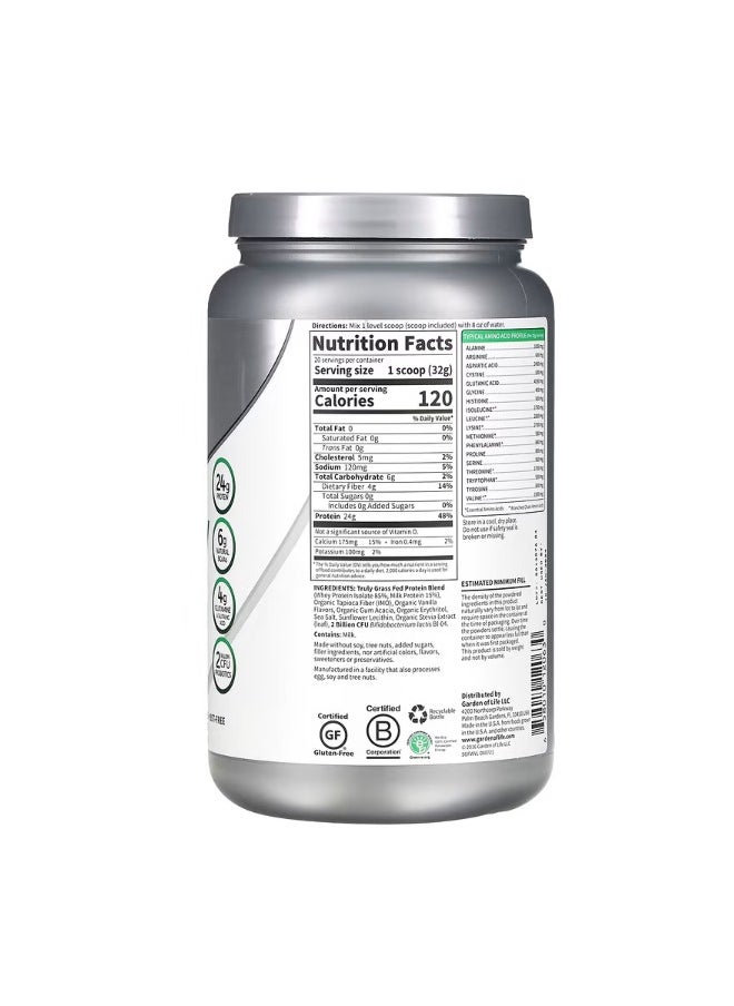 Sport Certified Grass Fed Whey Vanilla 22.57 oz 640 g