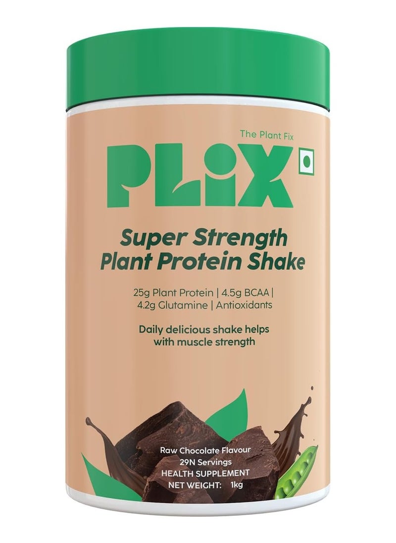 PLIX - THE PLANT FIX Strength Vegan Plant Protein Powder - 1 KG (Chocolate) Pea Protein