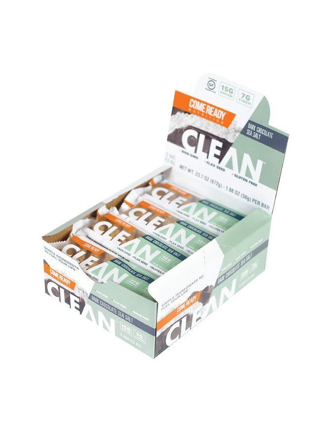 Clean Bar 15G Of Protein 7G Fiber 6.5G Of Whole Grains Nongmo Dark Chocolate Sea Salt 1.98 Ounces 12Pack