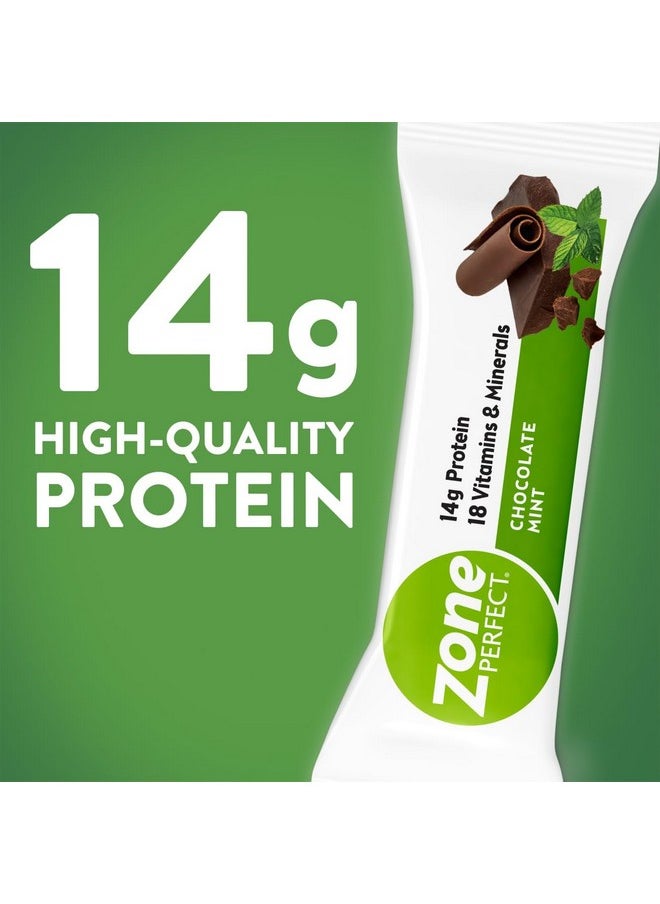 Zoneperfect Protein Bars 14G Protein 18 Vitamins & Minerals Nutritious Snack Bar Chocolate Mint 20 Bars