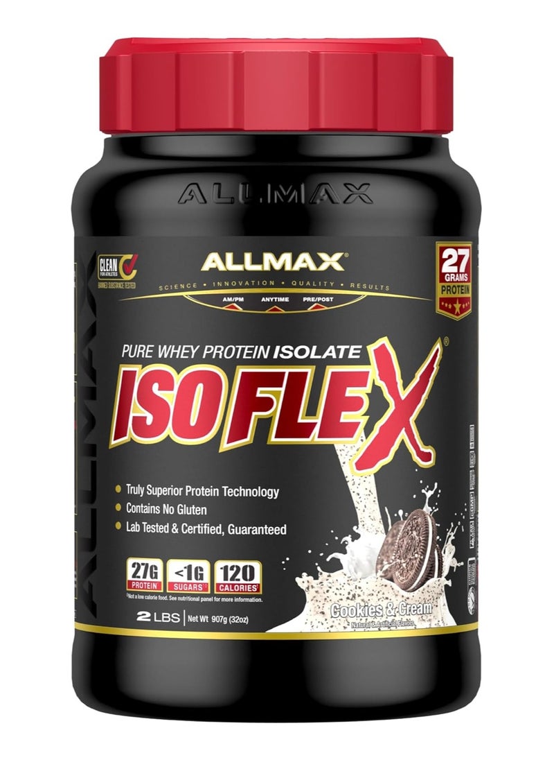 Allmax, Isoflex, Whey Protein Isolate, 2LB, Cookies N Cream, 29 Servings