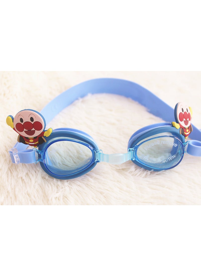 1 x 5 pcs Kids Cute Cartoon Car Swim Goggles, Waterproof Anti-Fog Boys Blue Bread Superman