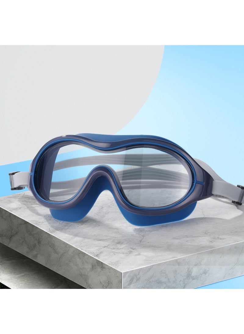 New Stylish Large-Frame Swim Goggles for Adults Boya Blue