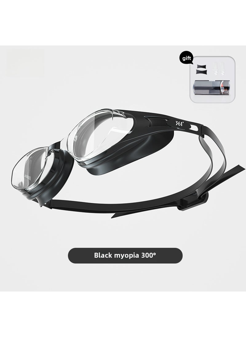 1 x 5 pcs 361 High-Definition Anti-Fog Swimming Goggles for Men and Women Black; 300 °