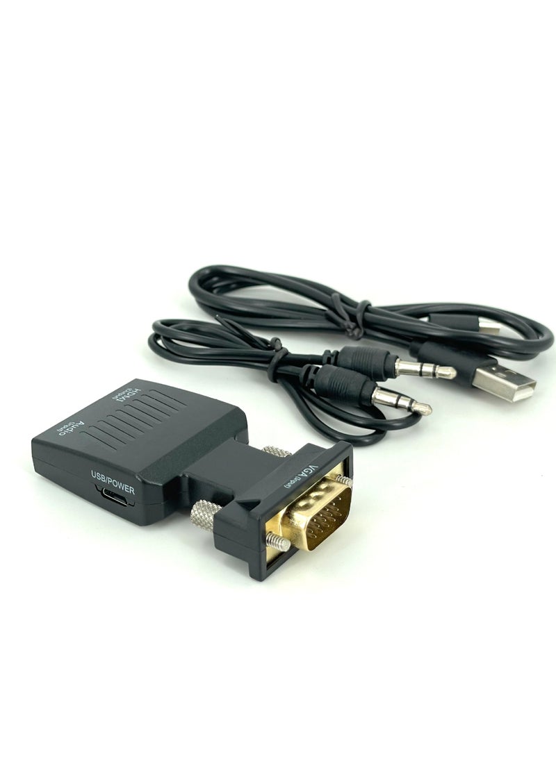 1 x 5 pcs HDMI Female to VGA Male Converter with Audio for Projector VGA to HDMI [with audio and power supply]]