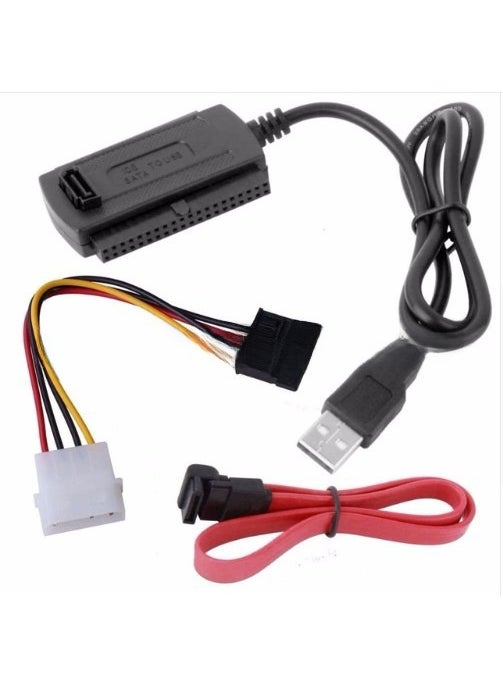 1 x 5 pcs 3-in-1 USB to IDE/SATA Adapter Cable for HDD  CD-ROM Three sets, SATA line is elbow indeed