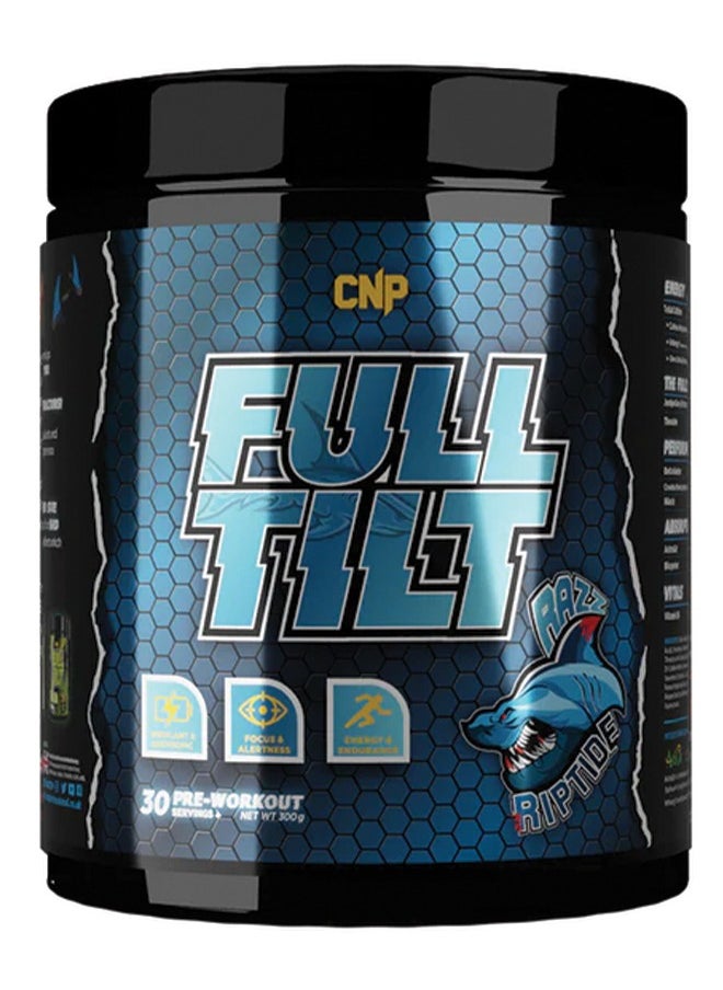 Full Tilt Pre-Workout - 300g, Razz Riptide Flavor, High-Stim Energy, Nootropic Blend for Focus and Performance