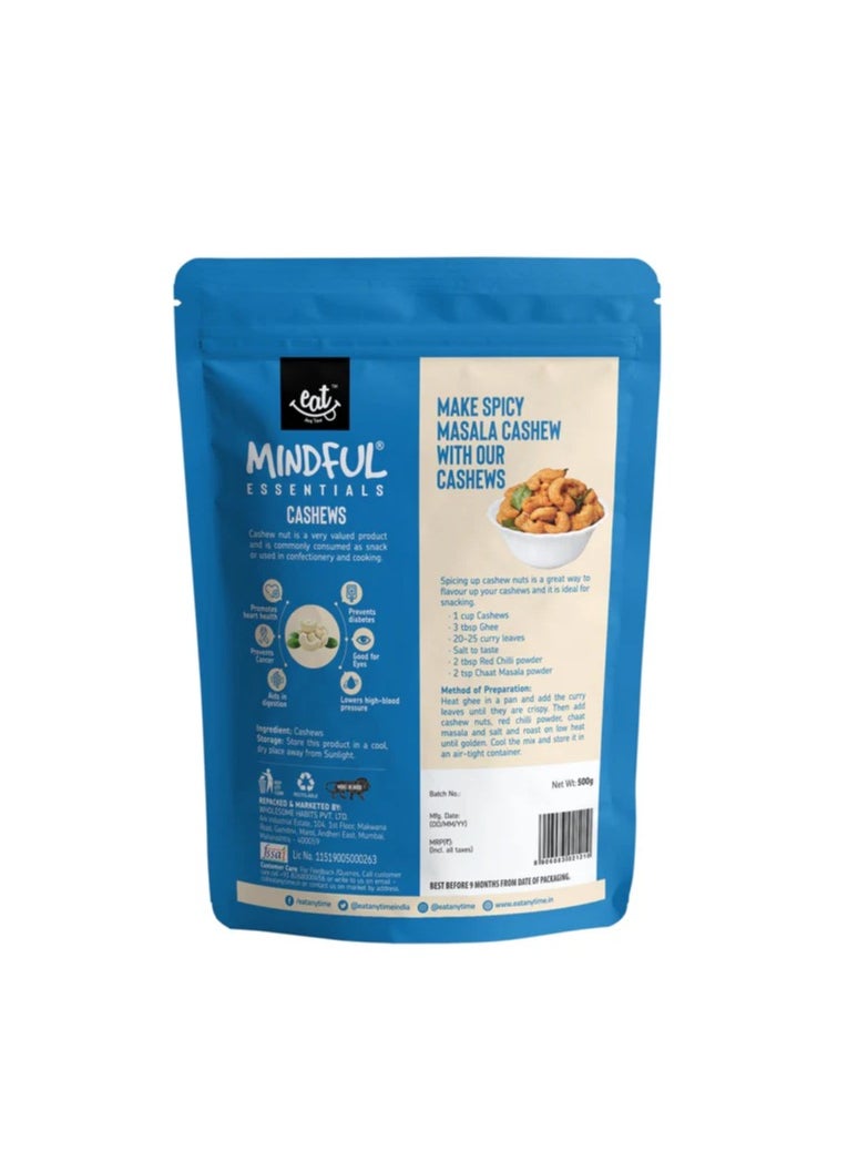 Raw Cashew Nuts 500g Bundle Offer Cashews Jumbo Size Snack  Unsalted White Kaju Nuts Raw & Whole  All Natural High in Protein & Dietary Fiber Combo Offer Pack of  2x500g