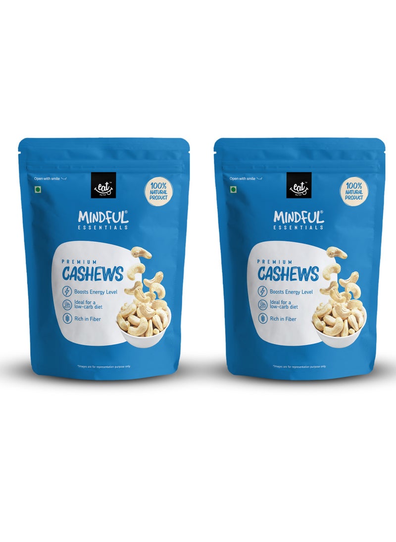 Raw Cashew Nuts 500g Bundle Offer Cashews Jumbo Size Snack  Unsalted White Kaju Nuts Raw & Whole  All Natural High in Protein & Dietary Fiber Combo Offer Pack of  2x500g