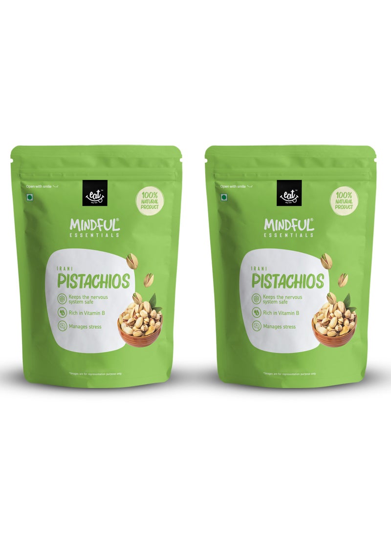 Pistachio with Shell, 350g Combo Pack of 2, Pista Nuts Snack, Unsalted, Improves Brain Function, Healthy Snacks