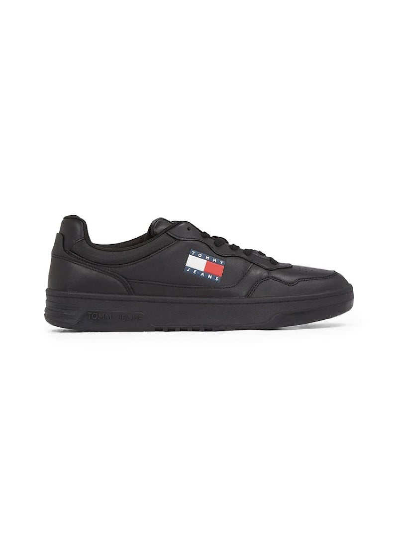 Men's Cupsole Trainers - Leather, Black