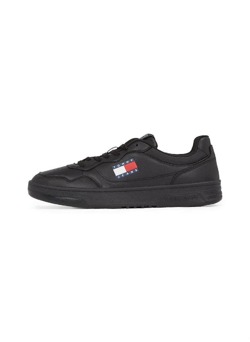Men's Cupsole Trainers - Leather, Black